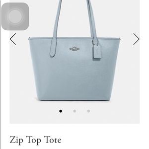 NWT Zip Top Tote Cross Grain Leather - Coach FIRM!